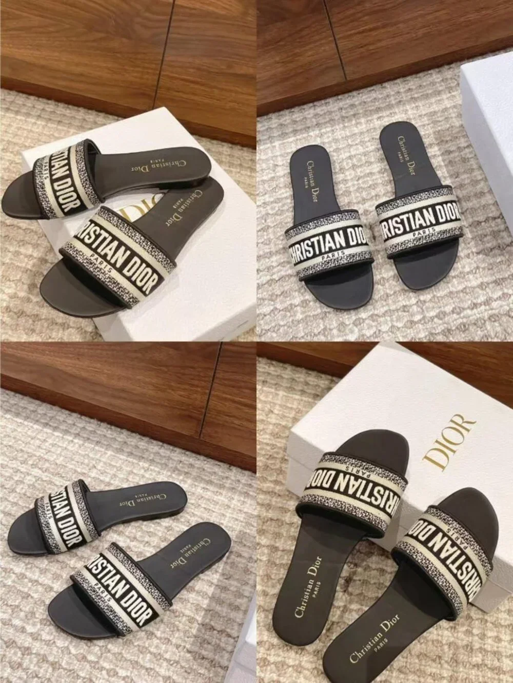 Christian Ｄior Dway Slide Sandal Black